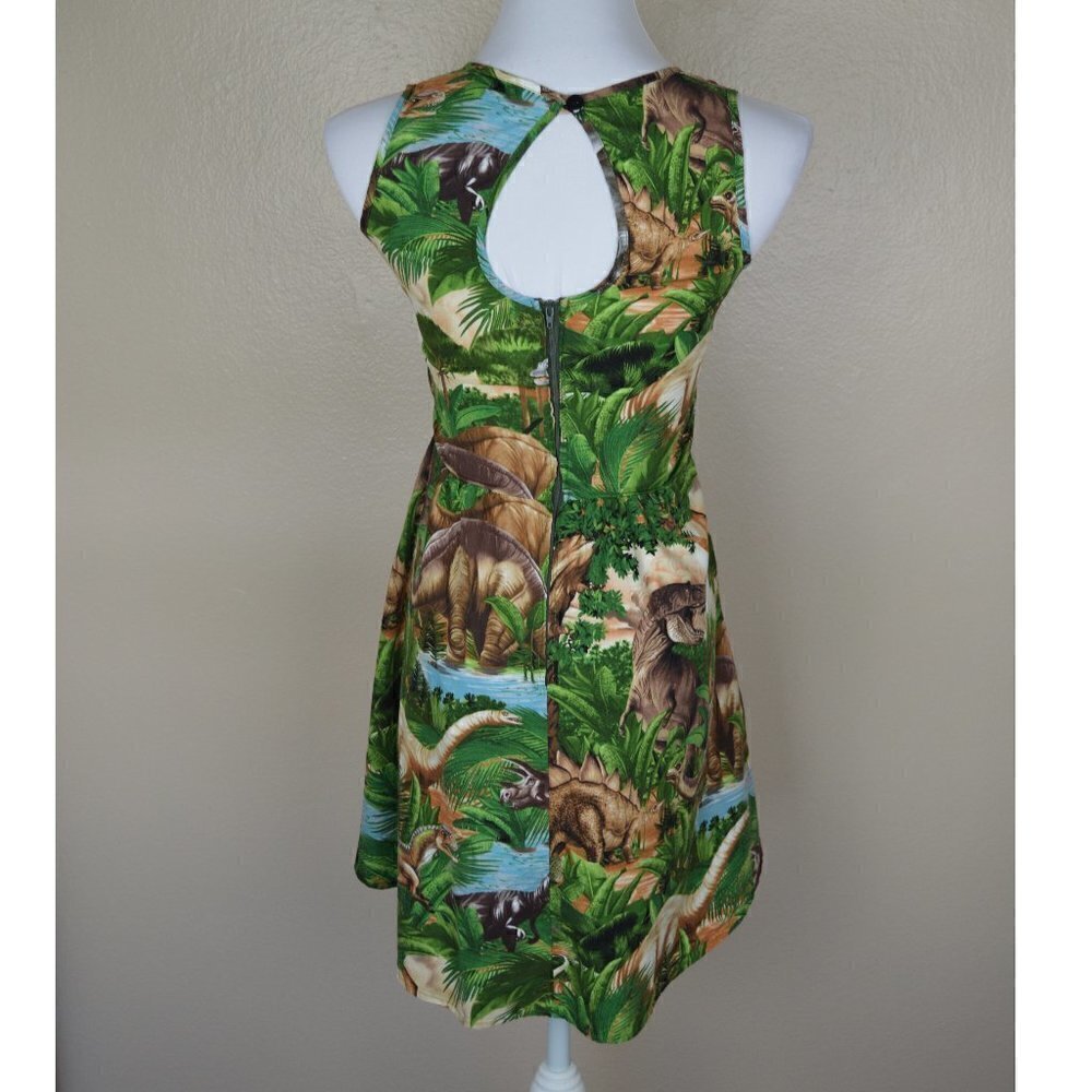 Retrolicious Dinosaur Printed Dress XS - Picture 6 of 8